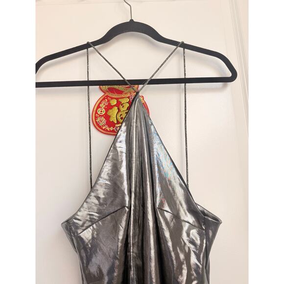 Zara FW23 Metallic Rhinestone Strappy Halter Dress Blogger Fav New Year Wedding - Picture 7 of 8